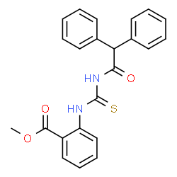 ChemSpider 2D Image | Methyl 2-{[(diphenylacetyl)carbamothioyl]amino}benzoate | C23H20N2O3S