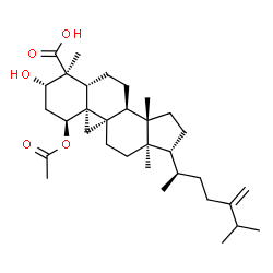 ChemSpider 2D Image | (1alpha,3beta,9beta)-1-Acetoxy-3-hydroxy-24-methylene-9,19-cyclolanostan-28-oic acid | C33H52O5