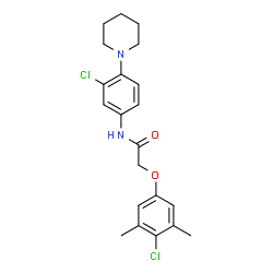 ChemSpider 2D Image | 2-(4-Chloro-3,5-dimethylphenoxy)-N-[3-chloro-4-(1-piperidinyl)phenyl]acetamide | C21H24Cl2N2O2