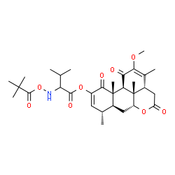 ChemSpider 2D Image | 12-Methoxy-1,11,16-trioxopicrasa-2,12-dien-2-yl N-[(2,2-dimethylpropanoyl)oxy]valinate | C31H43NO9