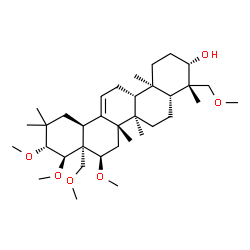 ChemSpider 2D Image | (3beta,16alpha,21beta,22alpha)-16,21,22,24,28-Pentamethoxyolean-12-en-3-ol | C35H60O6