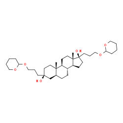 ChemSpider 2D Image | (3R,5S,8R,9S,10S,13S,14S,17R)-10,13-Dimethyl-3,17-bis[3-(tetrahydro-2H-pyran-2-yloxy)propyl]hexadecahydro-1H-cyclopenta[a]phenanthrene-3,17-diol | C35H60O6