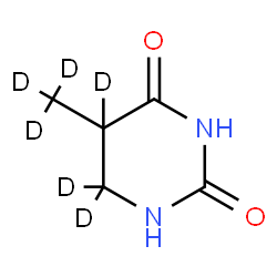 ChemSpider 2D Image | 5-(~2~H_3_)Methyl(5,6,6-~2~H_3_)dihydro-2,4(1H,3H)-pyrimidinedione | C5H2D6N2O2