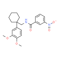ChemSpider 2D Image | N-{[1-(3,4-Dimethoxyphenyl)cyclohexyl]methyl}-3-nitrobenzamide | C22H26N2O5