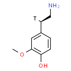 ChemSpider 2D Image | 4-[(1R)-2-Amino(1-~3~H_1_)ethyl]-2-methoxyphenol | C9H12TNO2