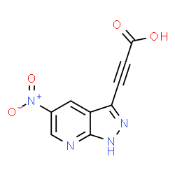 ChemSpider 2D Image | 3-(5-Nitro-1H-pyrazolo[3,4-b]pyridin-3-yl)-2-propynoic acid | C9H4N4O4