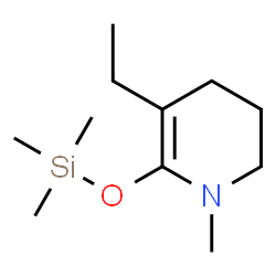 ChemSpider 2D Image | 5-Ethyl-1-methyl-6-[(trimethylsilyl)oxy]-1,2,3,4-tetrahydropyridine | C11H23NOSi