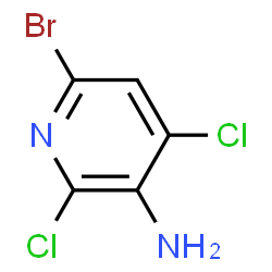 ChemSpider 2D Image | 6-Bromo-2,4-dichloro-3-pyridinamine | C5H3BrCl2N2