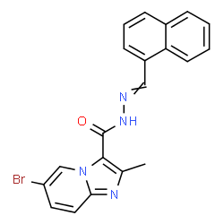 ChemSpider 2D Image | 6-Bromo-2-methyl-N'-(1-naphthylmethylene)imidazo[1,2-a]pyridine-3-carbohydrazide | C20H15BrN4O
