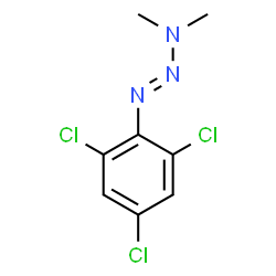 ChemSpider 2D Image | (1E)-3,3-Dimethyl-1-(2,4,6-trichlorophenyl)-1-triazene | C8H8Cl3N3