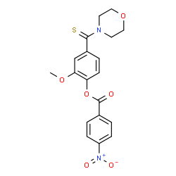 ChemSpider 2D Image | 2-Methoxy-4-(4-morpholinylcarbonothioyl)phenyl 4-nitrobenzoate | C19H18N2O6S