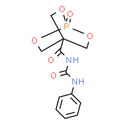 ChemSpider 2D Image | N-(Phenylcarbamoyl)-2,6,7-trioxa-1-phosphabicyclo[2.2.2]octane-4-carboxamide 1-oxide | C12H13N2O6P