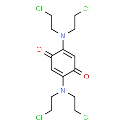 ChemSpider 2D Image | 2,5-Bis[bis(2-chloroethyl)amino]-1,4-benzoquinone | C14H18Cl4N2O2