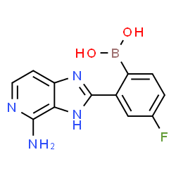 ChemSpider 2D Image | [2-(4-Amino-3H-imidazo[4,5-c]pyridin-2-yl)-4-fluorophenyl]boronic acid | C12H10BFN4O2