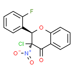 ChemSpider 2D Image | (2R,3S)-3-Chloro-2-(2-fluorophenyl)-3-nitro-2,3-dihydro-4H-chromen-4-one | C15H9ClFNO4