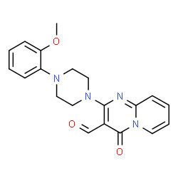 ChemSpider 2D Image | 2-[4-(2-Methoxyphenyl)-1-piperazinyl]-4-oxo-4H-pyrido[1,2-a]pyrimidine-3-carbaldehyde | C20H20N4O3