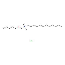 ChemSpider 2D Image | N,N-Dimethyl-N-[(pentyloxy)methyl]-1-dodecanaminium chloride | C20H44ClNO