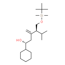 ChemSpider 2D Image | (1R,4S)-1-Cyclohexyl-4-({[dimethyl(2-methyl-2-propanyl)silyl]oxy}methyl)-5-methyl-3-methylene-1-hexanol | C21H42O2Si