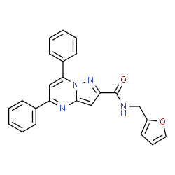 ChemSpider 2D Image | N-(2-Furylmethyl)-5,7-diphenylpyrazolo[1,5-a]pyrimidine-2-carboxamide | C24H18N4O2