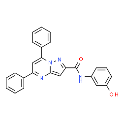 ChemSpider 2D Image | N-(3-Hydroxyphenyl)-5,7-diphenylpyrazolo[1,5-a]pyrimidine-2-carboxamide | C25H18N4O2