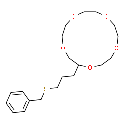 ChemSpider 2D Image | 2-[3-(Benzylsulfanyl)propyl]-1,4,7,10,13-pentaoxacyclopentadecane | C20H32O5S