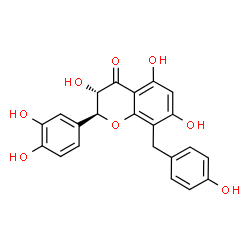 ChemSpider 2D Image | (2S,3S)-2-(3,4-Dihydroxyphenyl)-3,5,7-trihydroxy-8-(4-hydroxybenzyl)-2,3-dihydro-4H-chromen-4-one | C22H18O8