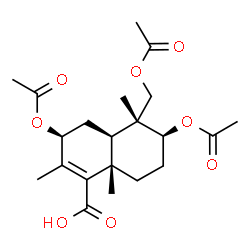 ChemSpider 2D Image | (3S,4aR,5R,6S,8aS)-3,6-Diacetoxy-5-(acetoxymethyl)-2,5,8a-trimethyl-3,4,4a,5,6,7,8,8a-octahydro-1-naphthalenecarboxylic acid | C21H30O8