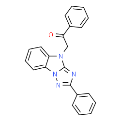 ChemSpider 2D Image | 1-Phenyl-2-(2-phenyl-4H-[1,2,4]triazolo[1,5-a]benzimidazol-4-yl)ethanone | C22H16N4O