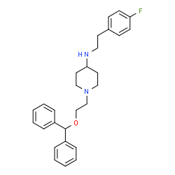 ChemSpider 2D Image | 1-[2-(Diphenylmethoxy)ethyl]-N-[2-(4-fluorophenyl)ethyl]-4-piperidinamine | C28H33FN2O