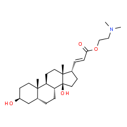 ChemSpider 2D Image | 2-(Dimethylamino)ethyl (2E)-3-[(3S,5R,8R,9S,10S,13R,14S,17S)-3,14-dihydroxy-10,13-dimethylhexadecahydro-1H-cyclopenta[a]phenanthren-17-yl]acrylate | C26H43NO4
