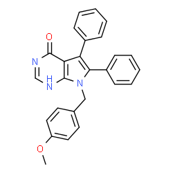 ChemSpider 2D Image | 7H-pyrrolo[2,3-d]pyrimidin-4-ol, 7-[(4-methoxyphenyl)methyl]-5,6-diphenyl- | C26H21N3O2