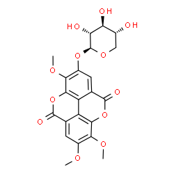 ChemSpider 2D Image | 3,7,8-Trimethoxy-5,10-dioxo-5,10-dihydrochromeno[5,4,3-cde]chromen-2-yl beta-D-xylopyranoside | C22H20O12