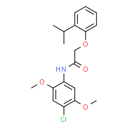 ChemSpider 2D Image | N-(4-Chloro-2,5-dimethoxyphenyl)-2-(2-isopropylphenoxy)acetamide | C19H22ClNO4