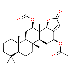 ChemSpider 2D Image | (4S,5aS,5bR,7aS,11aS,11bR,13R,13aR,13bS)-5b,8,8,11a,13a-Pentamethyl-2-oxo-2,4,5,5a,5b,6,7,7a,8,9,10,11,11a,11b,12,13,13a,13b-octadecahydrochryseno[1,2-b]furan-4,13-diyl diacetate | C29H42O6