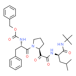 ChemSpider 2D Image | N~2~-{[(2S)-1-{N-[(Benzyloxy)carbonyl]-L-phenylalanyl}-2-pyrrolidinyl](oxo)acetyl}-N-(2-methyl-2-propanyl)-D-leucinamide | C33H44N4O6