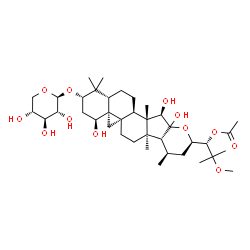 ChemSpider 2D Image | (1alpha,3beta,9beta,15alpha,23R,24S)-1,15,16-Trihydroxy-25-methoxy-3-(beta-D-xylopyranosyloxy)-16,23-epoxy-9,19-cyclolanostan-24-yl acetate | C38H62O12
