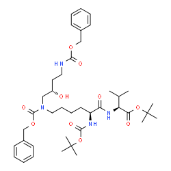 ChemSpider 2D Image | 2-Methyl-2-propanyl N~6~-[(benzyloxy)carbonyl]-N~6~-[(2S)-4-{[(benzyloxy)carbonyl]amino}-2-hydroxybutyl]-N~2~-{[(2-methyl-2-propanyl)oxy]carbonyl}-L-lysyl-L-valinate | C40H60N4O10