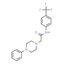 ChemSpider 2D Image | 2-(4-PHENYL-1-PIPERAZINYL)-N-(4-(TRIFLUOROMETHYL)PHENYL)ACETAMIDE | C19H20F3N3O