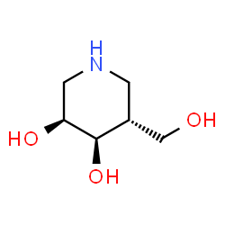 ChemSpider 2D Image | (3S,4R,5R)-5-(Hydroxymethyl)-3,4-piperidinediol | C6H13NO3