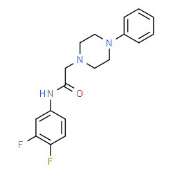 ChemSpider 2D Image | N-(3,4-Difluorophenyl)-2-(4-phenyl-1-piperazinyl)acetamide | C18H19F2N3O