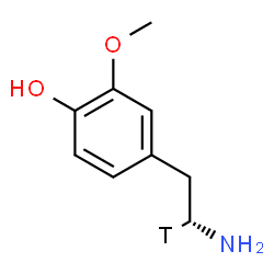 ChemSpider 2D Image | 4-[(2R)-2-Amino(2-~3~H_1_)ethyl]-2-methoxyphenol | C9H12TNO2