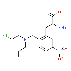 ChemSpider 2D Image | 2-[[Bis(2-chloroethyl)amino]methyl]-5-nitrophenylalanine | C14H19Cl2N3O4