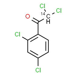 ChemSpider 2D Image | 2,2-Dichloro-1-(2,4-dichlorophenyl)(2-~14~C)ethanone | C714CH4Cl4O