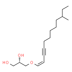 ChemSpider 2D Image | (2S)-3-{[(1Z)-10-Methyl-1-dodecen-3-yn-1-yl]oxy}-1,2-propanediol | C16H28O3
