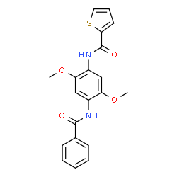 ChemSpider 2D Image | N-[4-(Benzoylamino)-2,5-dimethoxyphenyl]-2-thiophenecarboxamide | C20H18N2O4S