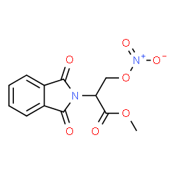 ChemSpider 2D Image | Methyl 2-(1,3-dioxo-1,3-dihydro-2H-isoindol-2-yl)-3-(nitrooxy)propanoate | C12H10N2O7