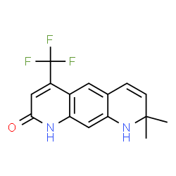 ChemSpider 2D Image | 8,8-Dimethyl-4-(trifluoromethyl)-8,9-dihydropyrido[3,2-g]quinolin-2(1H)-one | C15H13F3N2O