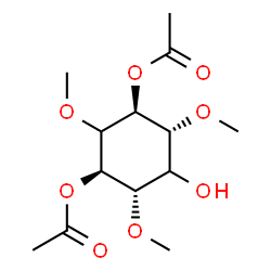 ChemSpider 2D Image | (1R,3S,4R,6S)-5-Hydroxy-2,4,6-trimethoxy-1,3-cyclohexanediyl diacetate | C13H22O8