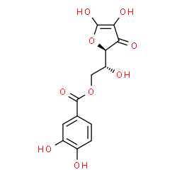 ChemSpider 2D Image | 6-O-(3,4-Dihydroxybenzoyl)-D-erythro-hex-1-enofuranos-3-ulose | C13H12O9
