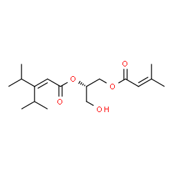 ChemSpider 2D Image | (2S)-1-Hydroxy-3-[(3-methyl-2-butenoyl)oxy]-2-propanyl 3-isopropyl-4-methyl-2-pentenoate | C17H28O5